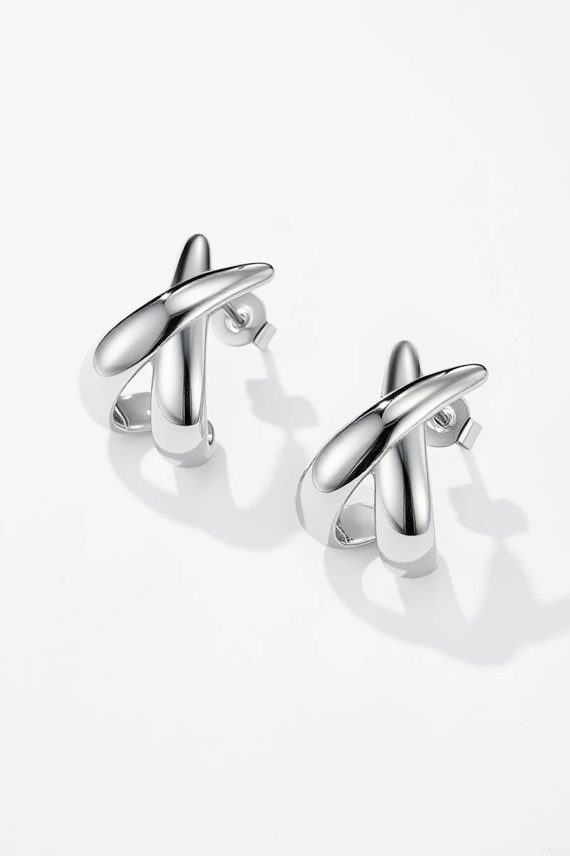 Boucles d'oreilles en acier inoxydable 124AQ348 - Bijoux Bravo